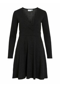 MINI VIMILJA LANGÄRMELIGES - Strickkleid - black