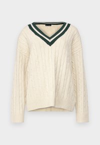 GAP CASHSOFT VARSITY CABLE TUNIC - Πουλόβερ - white