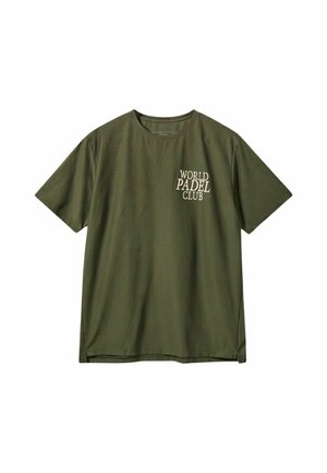 Πράσινο T-shirt με κοντά μανίκια και εκτυπωμένο το κείμενο "World Padel Club" στο αριστερό στήθος.