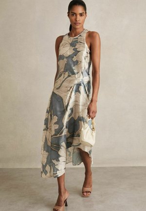 Reiss REGULAR FIT - MIEKE FLORAL DRAPE MIDI - Vapaa-ajan mekko - blue