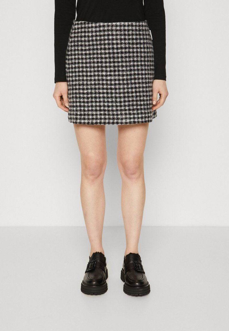 Marc O'Polo DENIM CHECKED SKIRT - Miniszoknya - multi/black