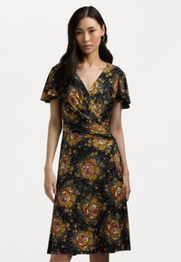 Lauren Ralph Lauren FLORAL STRETCH JERSEY SURPLICE DRESS - Vardagsklänning - black multi