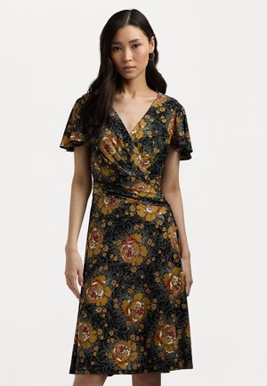 Lauren Ralph Lauren FLORAL STRETCH JERSEY SURPLICE DRESS - Vapaa-ajan mekko - black multi