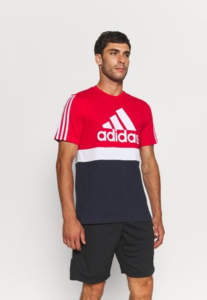 COLORBLOCK ESSENTIALS SPORTS - T-shirt print - scarlet/white