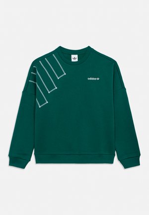 adidas Originals LOOSE BLOCKED CREW JUNIOR UNISEX - Sweatshirt - collegiate green