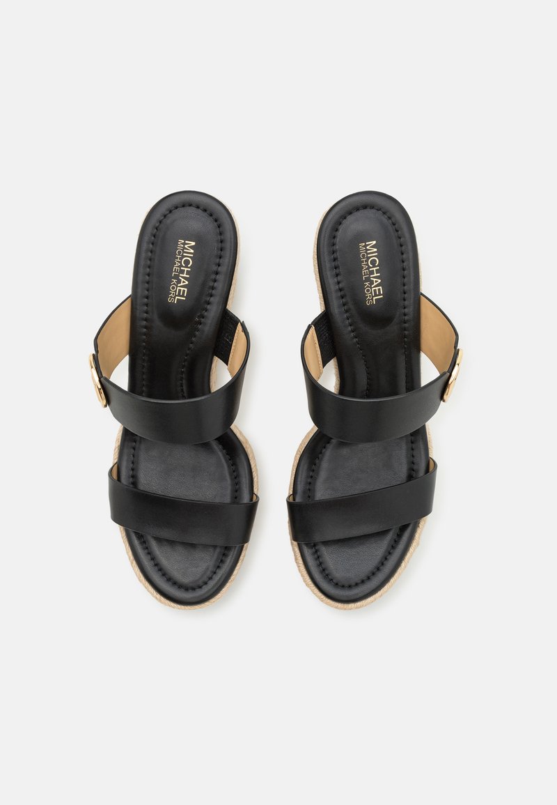 SEXY MULE NOIRS AVEC TIGE EN CUIR NOIR EN LIGNE SUR