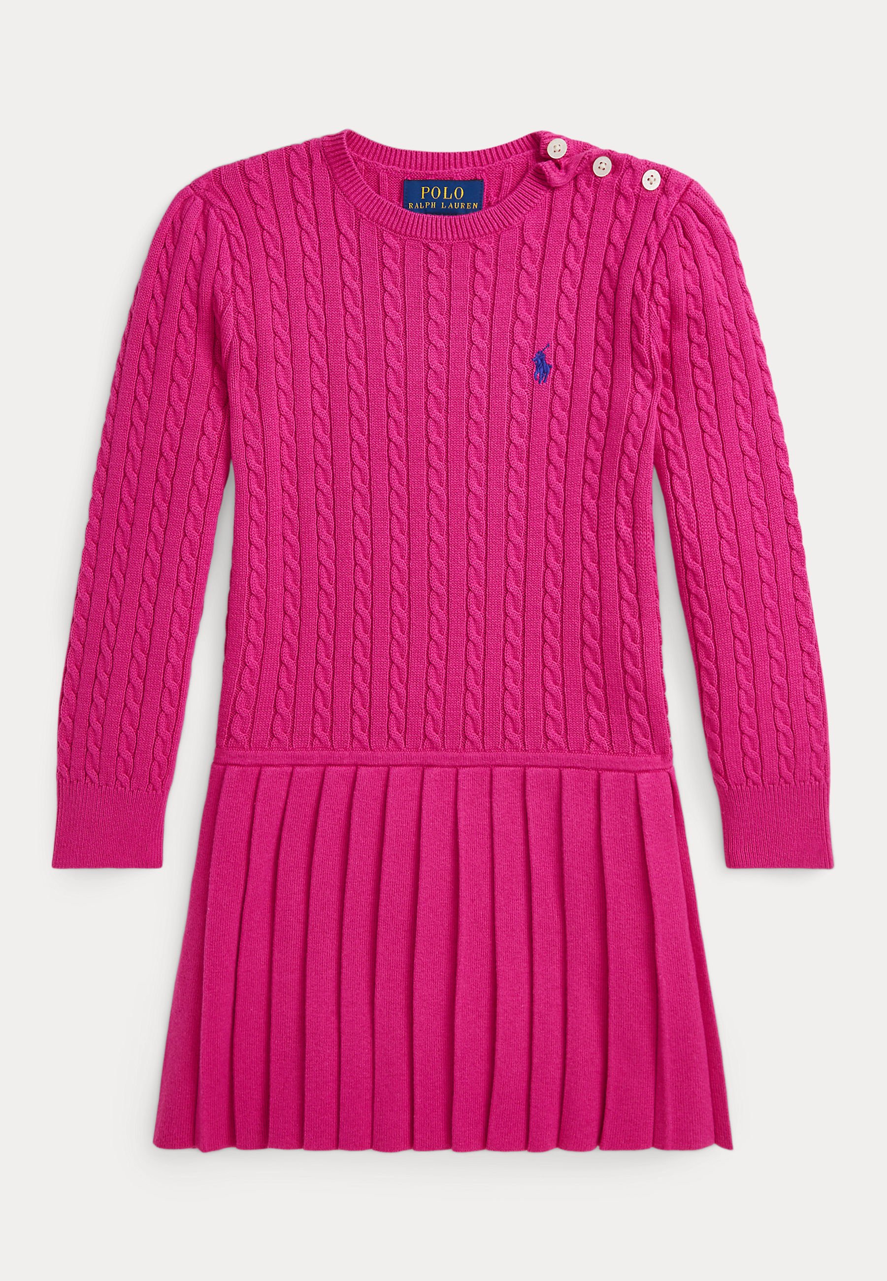 Polo Ralph Lauren MINI CABLE PLEATED COTTON JUMPER DRESS Jumper