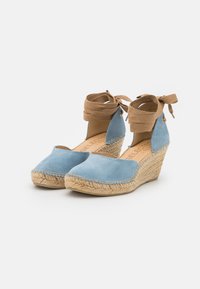 Selected Femme SLFMIA WEDGE  - Sapatos de salto alto com atacadores - blue bell
