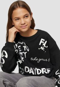 s.Oliver MIT METALLIC-PRINT - Sweatshirt - schwarz