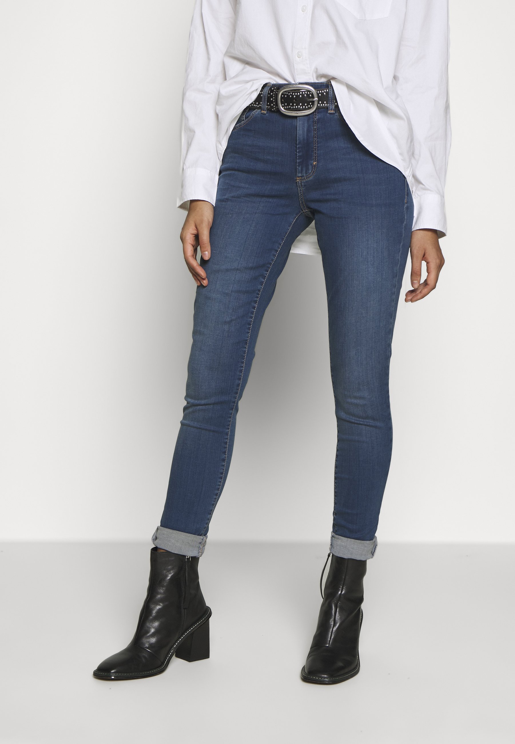 Topshop Leigh Jeans Skinny Fit Blue Denim Zalando Co Uk