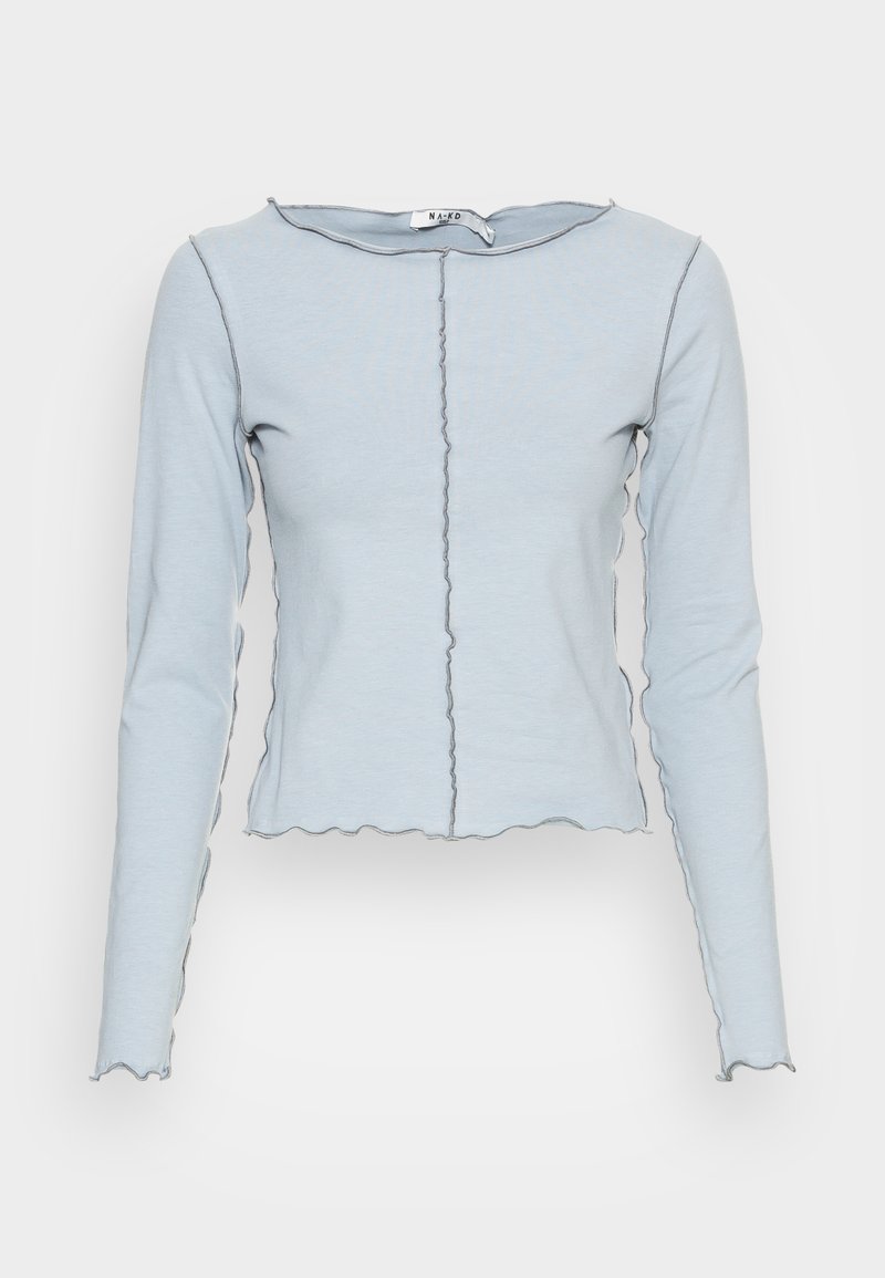 Damen T-Shirts | NA-KD CONTRAST SEAM LONG SLEEVE Langarmshirt dusty blue/blau - NQ09085 Damen T-Shirts | NA-KD CONTRAST SEAM LONG SLEEVE Langarmshirt dusty blue/blau - NQ09085
