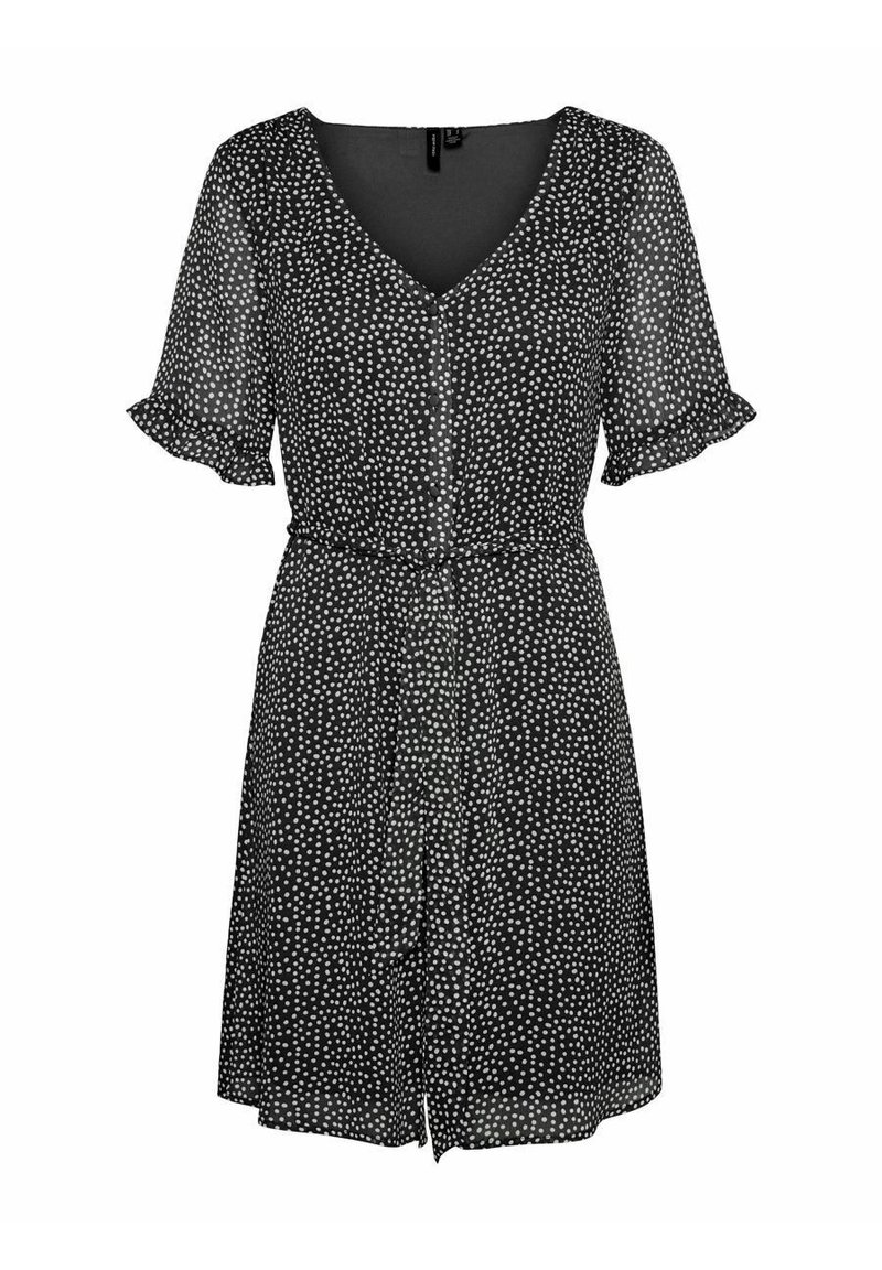 Vero Moda Petite VMCARO DOTTED BUTTON DOWN - Robe de jour - black/noir ...
