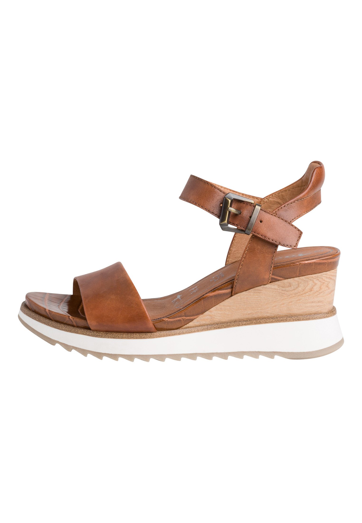 cognac wedge heels