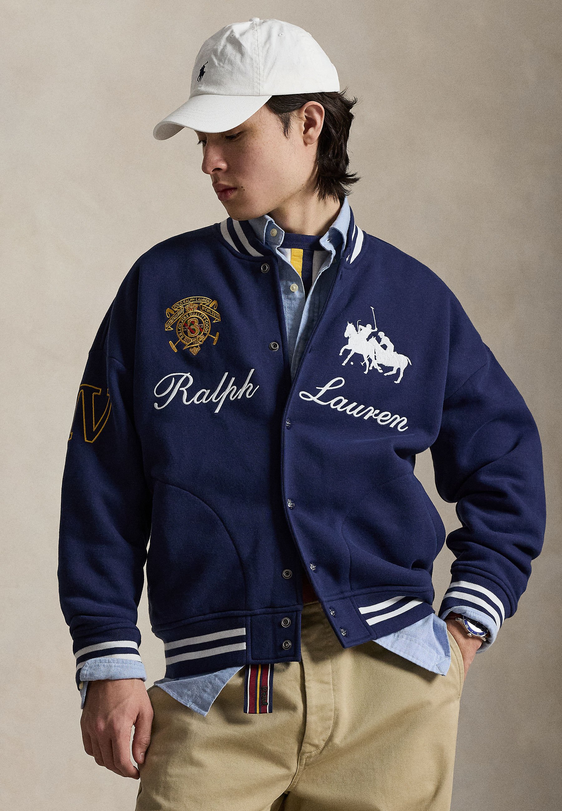 Polo Ralph Lauren HEAVYWEIGHT FLEECE BASEBALL JACKET - Bomber 