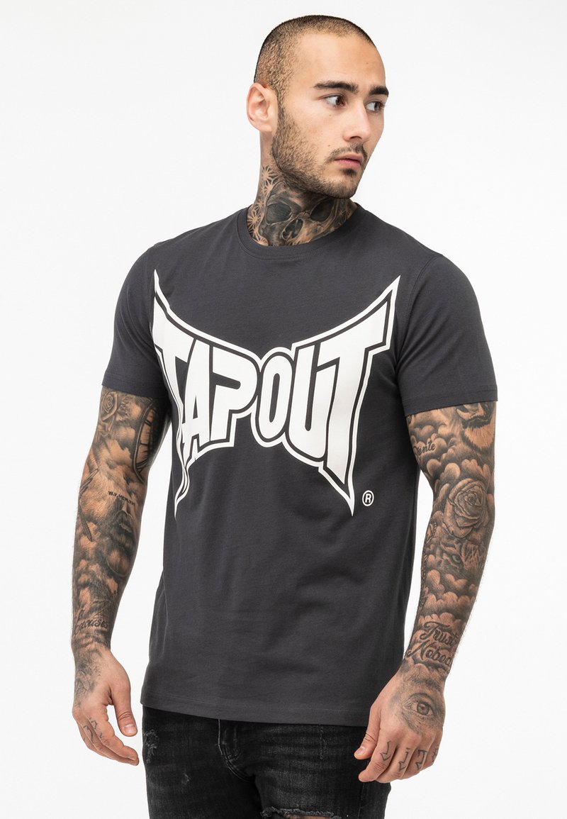 Tapout NORMALE PASSFORM LOGO - Apdrukāts T-krekls - anthracite off white
