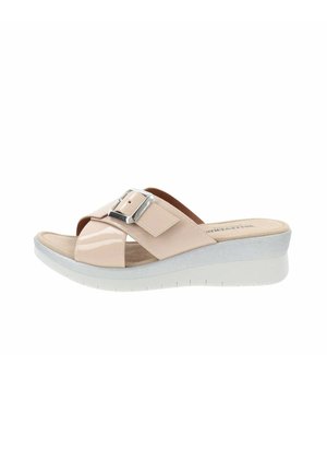 Muiltjes met hak - beige