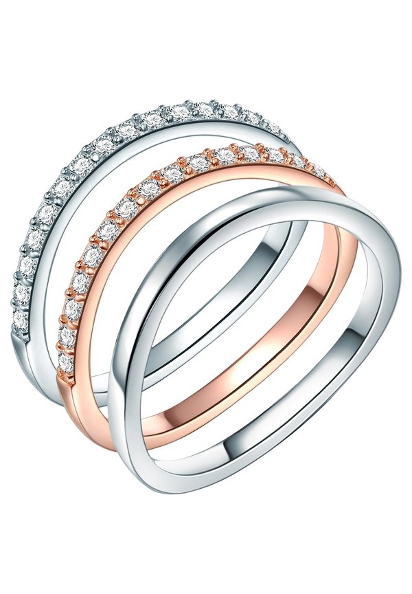 3 SET - Ring - silverfarben und roségoldfarben