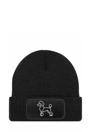 WINTER HUND POLYGON DESIGN AUFDRUCK - Beanie - pudel schwarz