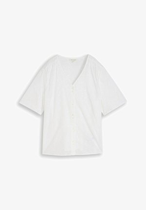 TOM TAILOR, TOM TAILOR BLUSEN & SHIRTS PLUS SIZE - BLUSE MIT LOCHSTICKEREI - Blouse - white