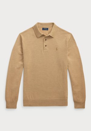 Polo Ralph Lauren WOOL POLO-COLLAR JUMPER  - Pullover - camel melange