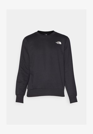 Zwarte sweatshirt van een katoenmix, met een ronde hals, geribde manchetten en zoom, en een klein wit logo op de linkerkant van de borst.