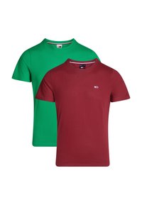 Tommy Jeans SLIM TEE 2 PACK - T-shirt basic - red carpet/green