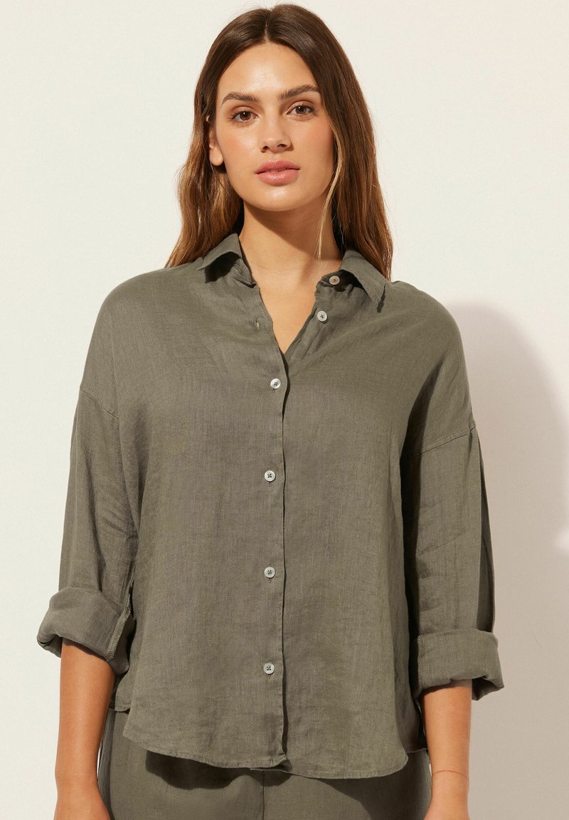 Calzedonia Camicia - grun c green clay