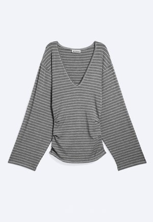 Weekday, SUSIE - Блуза с дълги ръкави - grey melange/black