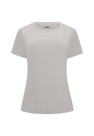 Guess MIT STRASSLOGO VORN - Marškinėliai su spaudiniu - weiß