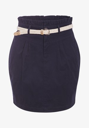 MIT GÜRTEL - Minijupe - bleu marine