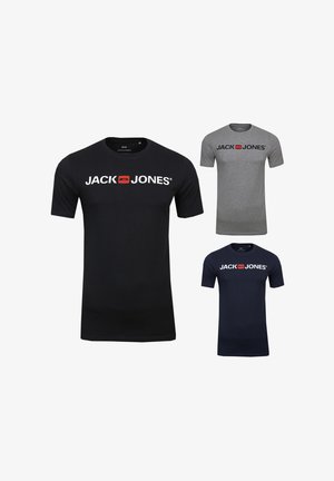 Jack & Jones, 3ER SPARSET - T-Shirt print - grey
