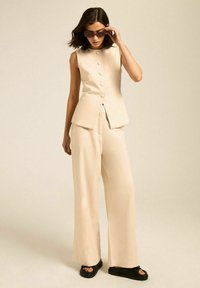 New Look - BLEND WIDE LEG - Pantalones - stone Imagen en miniatura 1