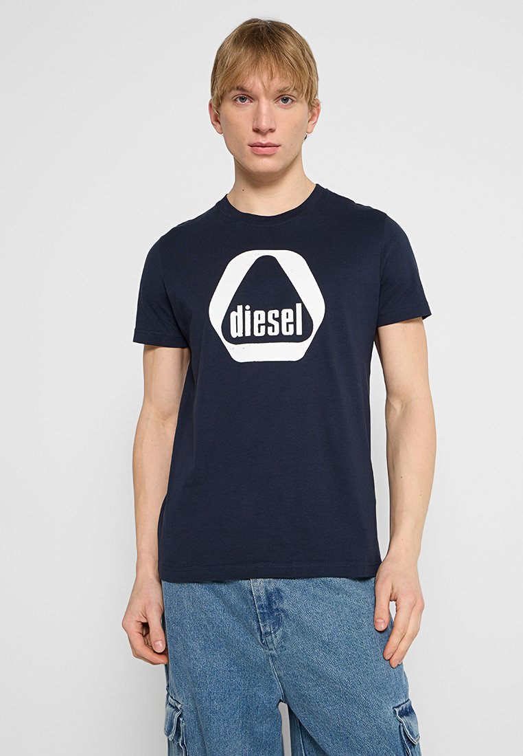 Diesel T-shirt print donkerblauw