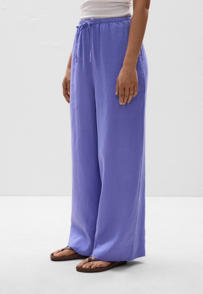 OYSHO LINEN STRAIGHT-LEG - Kalhoty - purple