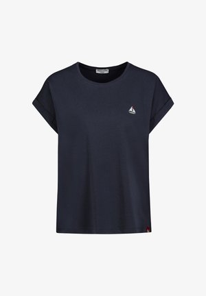 Eight 2 Nine, EIGHT 2 NINE T-SHIRT MIT KLEINER STICKEREI - Basic T-shirt - dark-blue