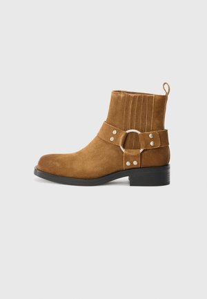 Cowboy- / bikerstøvlette - cognac