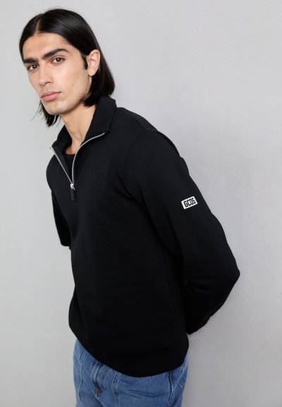 GCDS ESSENTIALS HALF ZIP - Felpa - black