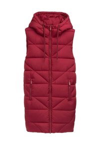 MIT KAPUZE - Weste - deep red