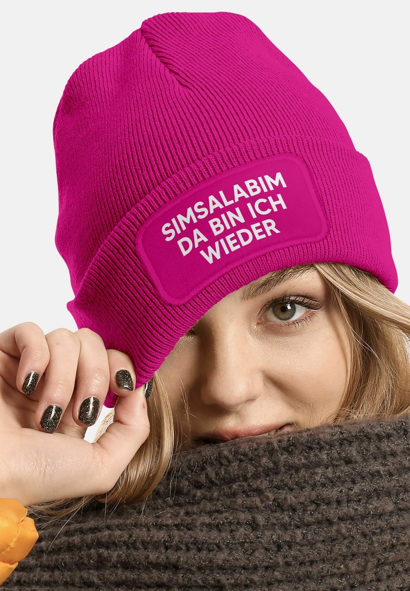 MoonWorks MIT PATCH MIT SPRUCH SIMSALABIM - Beanie - pink