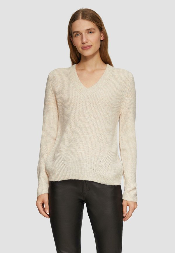 MIT V NECK - Strickpullover - beige