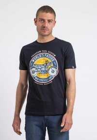 Ritchie Jeans COL ROND NOUCAS - T-shirt imprimé - bleu marine