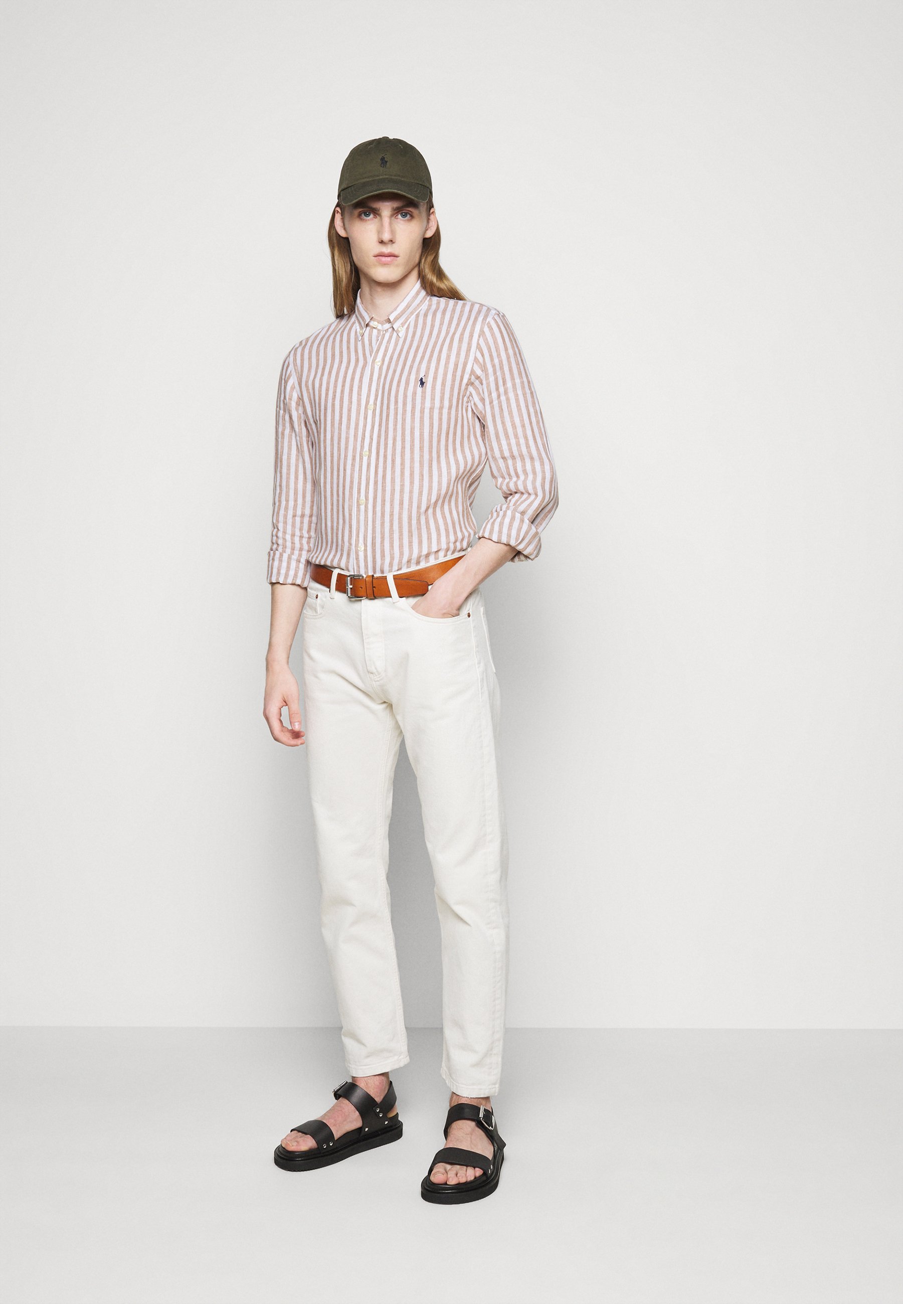 Polo Ralph Lauren Camisa - khaki/white/camel - Zalando.es