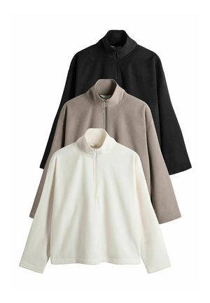 THE SET, 3 PACK - Fleecepullover - black stone cream