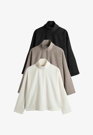 THE SET, 3 PACK - Fleecepullover - black stone cream