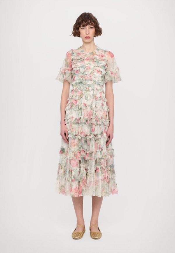 FLORAL ROMANCE ROUND NECK BALLERINA DRESS - Occasion wear - moonshine