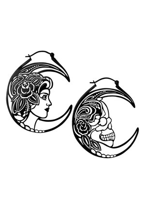 Wildcat SKULL COUPLE HOOPS - Earrings - hochglanzpoliert/wasserfest