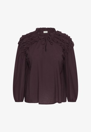 Kaffe Curve, KCNICOLA RUFFLE SHIRT - Μπλούζα - fudge