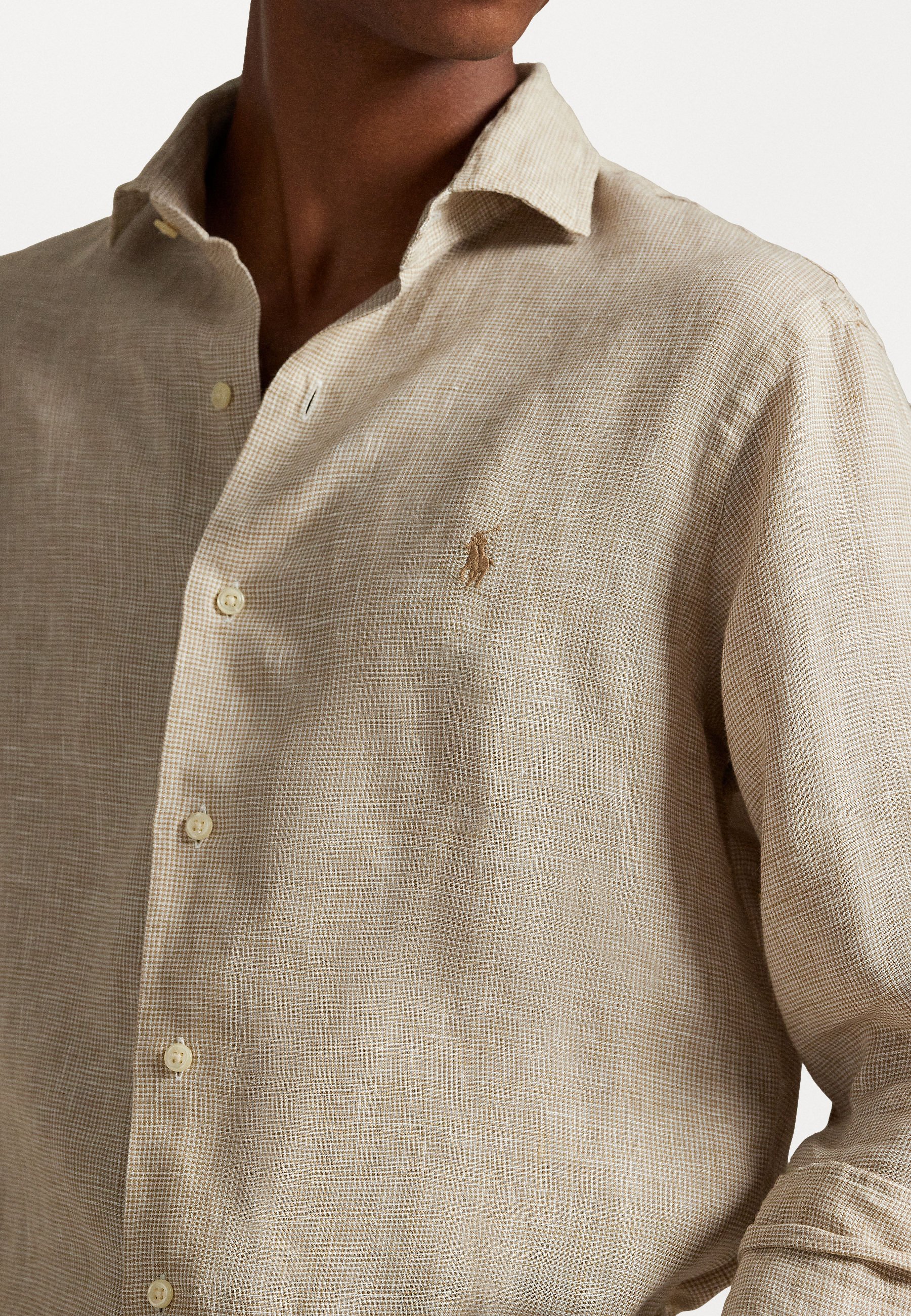 トップス Polo linen shirts - beige Polo Ralph Lauren linen shirt Long Sleeve Sport Shirt PRM EU