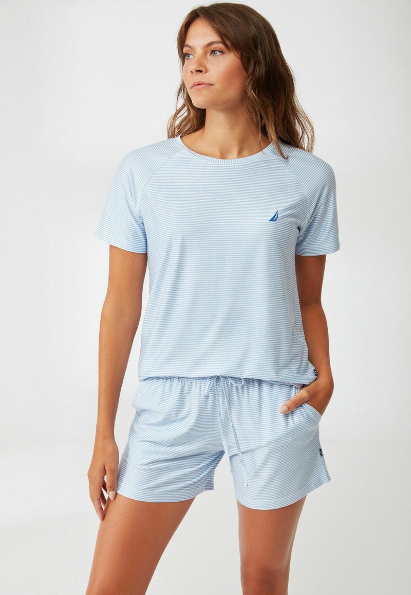 Damen Nachthemden | Achelia NAUTICA Nachtwäsche Set blue/blau - BQ73034 Damen Nachthemden | Achelia NAUTICA Nachtwäsche Set blue/blau - BQ73034