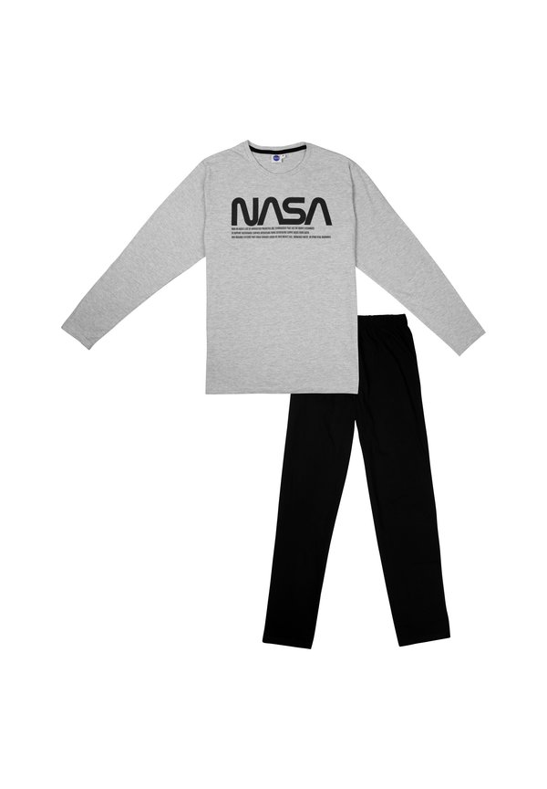 NASA LANGARM - Nachtwäsche Set - schwarz grau